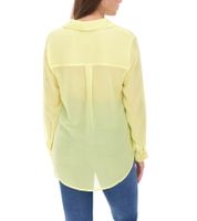 Aniston SELECTED Damen Sommer-Bluse Langarm-Shirt mit Kent-Kragen sommerliche Basic-Bluse Gelb oder Grün