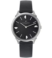 Pierre Cardin Herren Armband-Uhr analoge Quarz-Uhr mit Leder-Armband 3ATM 40mm Schwarz oder Blau