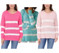 Aniston CASUAL Damen Strick-Pullover mit Baumwollanteil Alltags-Pullover Langarm-Shirt Pink, Rosa oder Türkis Aniston CASUAL Damen Strick-Pullover mit Baumwollanteil Alltags-Pullover Langarm-Shirt Pink, Rosa oder Türkis