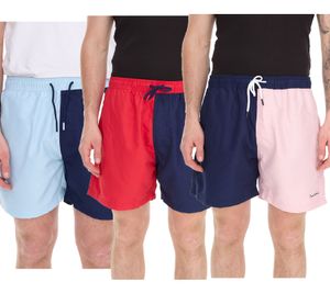 Pierre Cardin Herren Schwimm-Hose Badehose modische Schwimm-Shorts LA205027 Rot/Navy, Navy/Rosa oder Blau