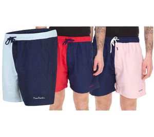 Pantaloncini da bagno da uomo Pierre Cardin, pantaloncini da bagno alla moda LA205027 rosso/blu navy, blu navy/rosa o blu