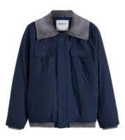 Men's Transition Jacket with Ribbed Details, Simple Everyday Jacket 904745 Blue/Gray