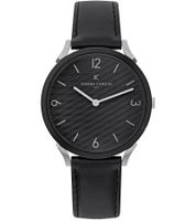 Pierre Cardin Men's Watch in Gift Box, Analog Quartz Watch with Leather Strap, 3 ATM, 40mm or 39mm, Silver/Gold, Black, or Silver/Black