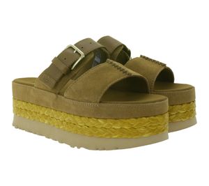 Sandalias UGG Australia Aubrey Slide de piel auténtica para mujer, con plataforma y suela de EVA, color marrón, 1167451