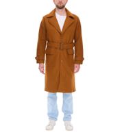 Mantel für Herren mit Woll-Anteil Herbst-Jacke mit Gürtel Langarm mit Knöpfen Winter-Jacke 936768 Braun