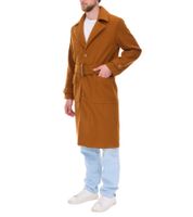 Mantel für Herren mit Woll-Anteil Herbst-Jacke mit Gürtel Langarm mit Knöpfen Winter-Jacke 936768 Braun