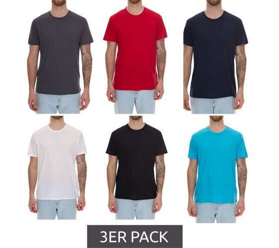 Confezione da 3 magliette da uomo ELEVATE Jade, maglietta a maniche corte sostenibile, maglietta basica da 160 g/m2, canottiera 37500, bianco, rosso, azzurro, blu navy, grigio o nero