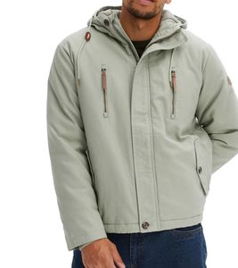 Herren Parka Übergangs-Jacke aus Baumwolle Denim-Parka mit Kapuze Frühlings-Jacke 922684 Hellgrün