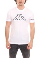Confezione da 2 magliette da uomo Kappa in cotone, girocollo con grande toppa con logo, manica corta 11-4001 A8A Bianco