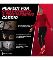 BEASTGEAR Elite Premium-Aluminium-Springseil 3m Speed-Fitness-Springseil oder 2,8m Speed-Fitness-Springseil aus Stahl Fitness Boxen, MMA, HIIT, Krafttraining und Double Unders Rot/Schwarz oder Schwarz