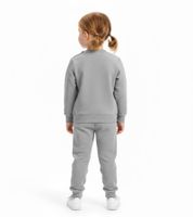 PUMA Kinder Jogging-Anzug für Jungen und Mädchen 2 teiliger Sweat-Jogger Rundhals-Pullover Baumwoll-Set 627915 03 Grau
