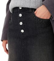 Jupe en jean pour femme avec strass, jupe en jean, jupe en coton, mini-jupe 918098 Noir/Gris