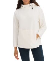 Maglione in pile da donna sostenibile con fodera in peluche, maglione in cotone, maglia a maniche lunghe con cappuccio regolabile, 976711, bianco lana