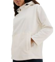 Maglione in pile da donna sostenibile con fodera in peluche, maglione in cotone, maglia a maniche lunghe con cappuccio regolabile, 976711, bianco lana