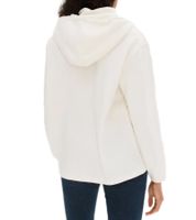 Maglione in pile da donna sostenibile con fodera in peluche, maglione in cotone, maglia a maniche lunghe con cappuccio regolabile, 976711, bianco lana