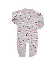 Christmas Toddler Bodysuit for Babies with Snowman Print, Cotton One-Piece Romper with Large Bow, 951686 Gray/Red