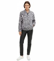 nachhaltiger Damen Blouson im Leo-Print Übergangs-Jacke Frühlings-Jacke kuschelige Sommer-Jacke 909753 Beige