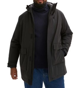 Herren Hybrid Thermo Regen-Parka Übergangs-Jacke mit Kapuze Regen-Jacke 931474 Schwarz