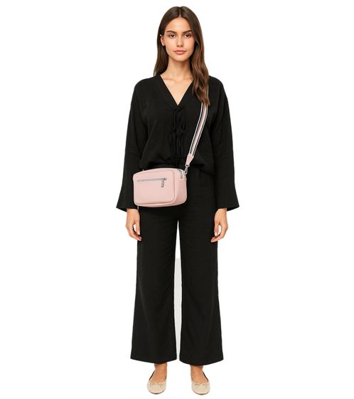 WOWZILLA Damen Handtasche mit praktischen Fächern Umhängetasche modische Ausgeh-Tasche Rosa