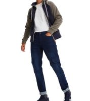 warmhaltende Herren Thermo-Jeans im Cargo-Stil Denim-Hose Straight Leg 924006 Kurzgröße Dunkel-Blau