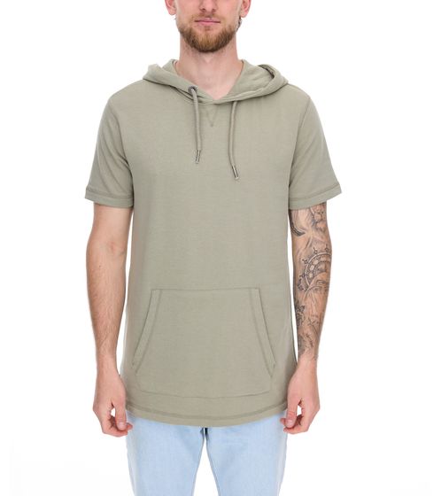 Sudadera con capucha de algodón de manga corta para hombre de EIGHT2NINE . Sudadera con capucha de verano. H10014L22462AEN 12300. Caqui.