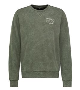 SKY REBEL Herren Rundhals-Pullover Baumwoll-Sweater im Antik-Look H10068C21372A 12400 Grün