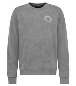 SKY REBEL Herren Rundhals-Pullover Baumwoll-Sweater im Antik-Look H10068C21372A 12400 Grau