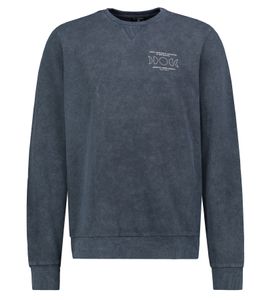SKY REBEL Herren Rundhals-Pullover Baumwoll-Sweater im Antik-Look H10068C21372A 12400 Dunkelblau
