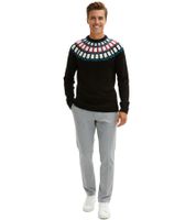 Herren Strick-Pullover mit geometrischen Muster Freizeit-Sweater 915843 Schwarz Herren Strick-Pullover mit geometrischen Muster Freizeit-Sweater 915843 Schwarz