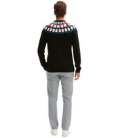 Herren Strick-Pullover mit geometrischen Muster Freizeit-Sweater 915843 Schwarz Herren Strick-Pullover mit geometrischen Muster Freizeit-Sweater 915843 Schwarz