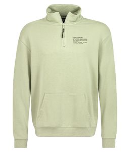 STITCH & SOUL Maglione da uomo con cerniera Maglione moderno Troyer con collo alto Maglione in cotone H10014C21404A 12200 Verde chiaro