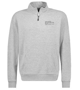 STITCH & SOUL Men's Zip-Up Sweater, Modern Turtleneck Sweater with Stand-Up Collar, Cotton Sweater H10014C21404A 23200 Light Gray