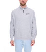 STITCH & SOUL Men's Zip-Up Sweater, Modern Turtleneck Sweater with Stand-Up Collar, Cotton Sweater H10014C21404A 23200 Light Gray