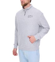 STITCH & SOUL Men's Zip-Up Sweater, Modern Turtleneck Sweater with Stand-Up Collar, Cotton Sweater H10014C21404A 23200 Light Gray