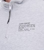 STITCH & SOUL Men's Zip-Up Sweater, Modern Turtleneck Sweater with Stand-Up Collar, Cotton Sweater H10014C21404A 23200 Light Gray