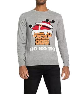 Suéter de punto para hombre con estampado navideño Suéter navideño Suéter informal 979440 Gris