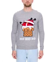 Herren Strick-Pullover mit weihnachtlichem Muster Weihnachts-Pullover Freizeit-Sweater 979440 Grau Herren Strick-Pullover mit weihnachtlichem Muster Weihnachts-Pullover Freizeit-Sweater 979440 Grau
