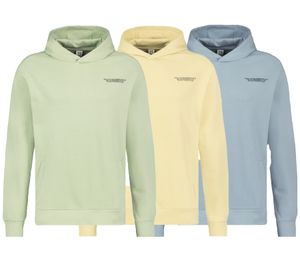 Pull à capuche en coton avec poches pour homme SUBLEVEL H10014T21326A Vert clair, bleu ou jaune