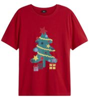 Herren T-Shirt mit weihnachtlichem Motiv Baumwoll-Shirt Sommer-Shirt Kurzarm-Shirt 958089 Rot Herren T-Shirt mit weihnachtlichem Motiv Baumwoll-Shirt Sommer-Shirt Kurzarm-Shirt 958089 Rot