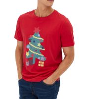 Herren T-Shirt mit weihnachtlichem Motiv Baumwoll-Shirt Sommer-Shirt Kurzarm-Shirt 958089 Rot Herren T-Shirt mit weihnachtlichem Motiv Baumwoll-Shirt Sommer-Shirt Kurzarm-Shirt 958089 Rot