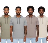Sudadera con capucha EIGHT2NINE para hombre, de algodón, de manga corta, con capucha, para verano, H10014L22462AEN, gris claro, caqui, marrón o beige