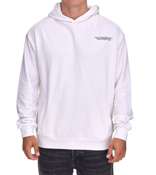 Sweat à capuche en coton avec poches pour homme SUBLEVEL H10014T21326A6 22000 Blanc