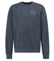 SKY REBEL Maglione girocollo da uomo in cotone effetto anticato H10068C21372A Blu scuro, verde o grigio