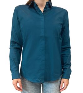 vestino women's blouse, summer blouse with rhinestone details, shirt blouse 901299 dark blue