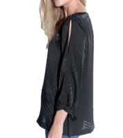 vestino Damen Bluse Sommer-Bluse stylisches Langarm-Shirt 900889 Schwarz