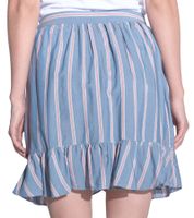 vestino Damen Rock in Wickeloptik Sommer-Rock Mini-Rock mit Streifen Jersey-Rock 901189 Hellblau/Weiß/Rot