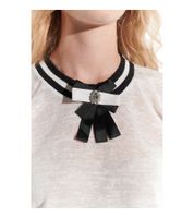 vestino Damen T-Shirt Kurzarm-Shirt mit Schleife Sommer-Shirt 900659 Weiß