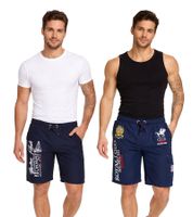 GEOGRAPHICAL NORWAY Herren Badehose Schwimm-Hose mit Logo-Print Bade-Shorts mit Taschen Schwimm-Shorts Navy