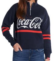 COURSE Women's Turtleneck Cotton Sweater with Coke Print, Long-Sleeved Shirt, 900959 Dark Blue