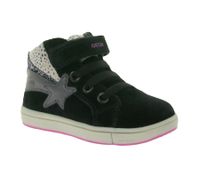Baskets GEOX B Trottola G. C pour tout-petits, semelles respirantes, mi-montantes, en cuir véritable avec fermeture velcro, chaussures pour bébé B164AC 022NF C0922, noires